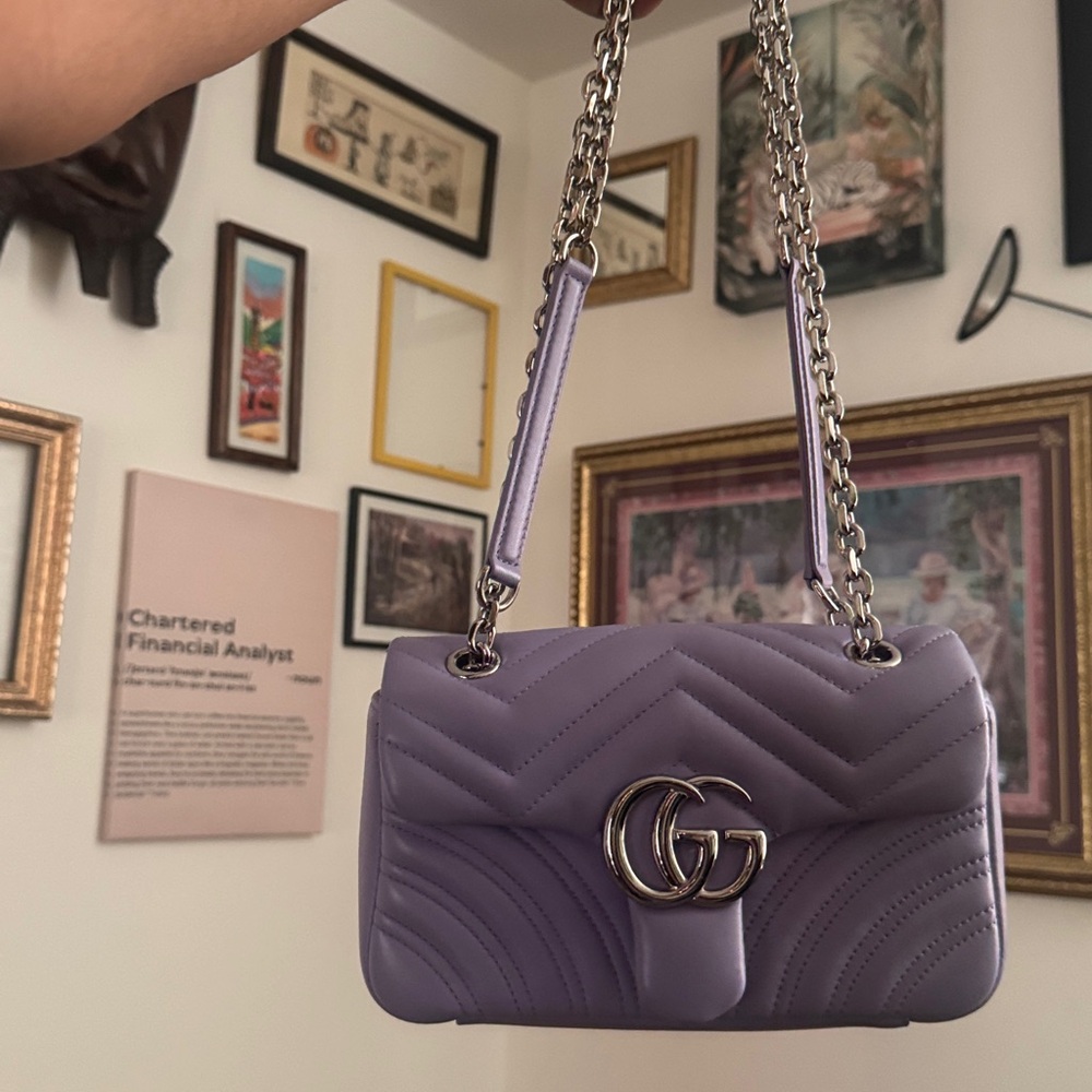 Gucci Women's Lavender Quilted Shoulder Bag